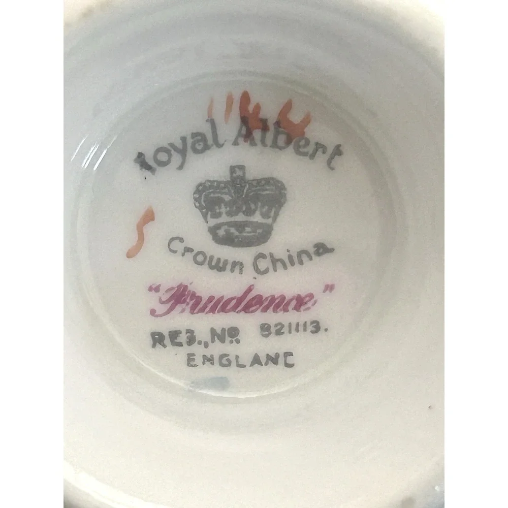 Royal Albert Prudence Blue Teacup & Saucer Set Cottage Floral Bone China England